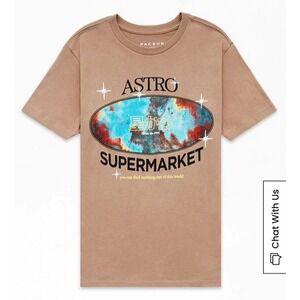 PacSun Astro Supermarket, size Large, men's brown graphic t-shirt. Hoshi Kara